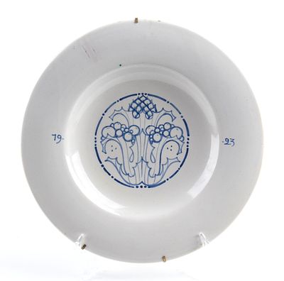 ALEARDO TERZI (Palermo 1870 - Castelletto sopra Ticino 1943), Plate with flower decoration 1923 