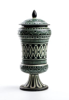 MANIFATTURA F.A.M.A. - ASCOLI PICENO, Vase with its lid Ceramic 30 x 12 (d.) cm Signed under 