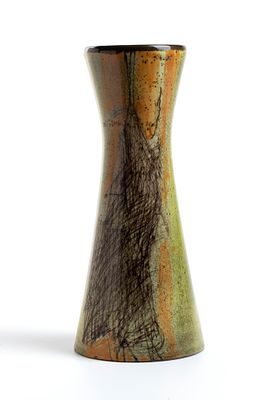 NANNI VALENTINI (attribuito a) (1932 - 1985), Vase Ceramic 26,5 x 12,5 cm Signed under the 
