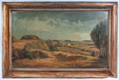 Countryside view, early 20th century. oil painting on canvas 60 x 100 cm in frame. State of 