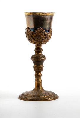 Italian chalice, Rome, early 18th century. Height x width x depth: 22 x 11 x 11 cm. Weight: 470 