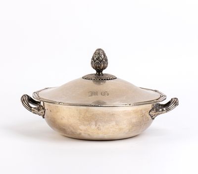 JOSEF CARL KLINKOSCH Solid silver Austrian entr&eacute;e dish - Vienna, 1867. circular in shape with a 