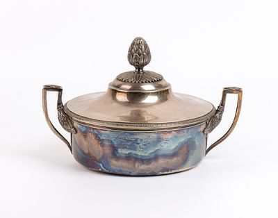 ANTOINE COSSON Solid silver French entr&eacute;e dish, Paris, 1854-1879. Height x width x depth: 17 x 