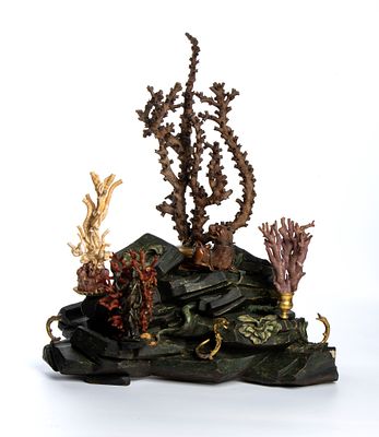 Fantastic seascape. Height x width x depth: 51 x 44 x 23 cm made of natural elements and 