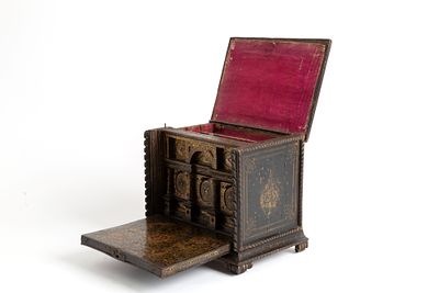 Carved wooden coin box, Venice, second half of the 16th century. Height x width x depth: 29 x 31 
