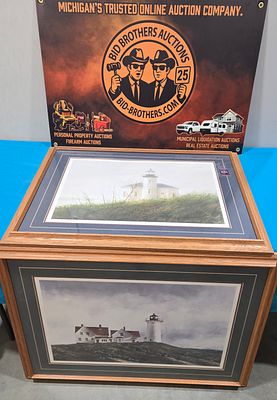 (2) Light House framed prints