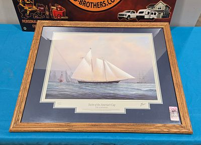 Yacht framed print 31" x 25"