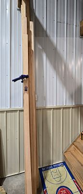 Assortment of 3/4" oak trim ranging from widths of 2" to 7" and lengths from 7 1/2 ' to 14' 