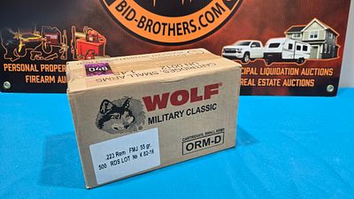 Wolf FMJ 55 grain 223 unopened case of 500 rounds