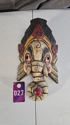 Hand Carved and painted wall hanging mask