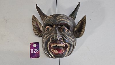 Hand Carved and painted wall hanging mask