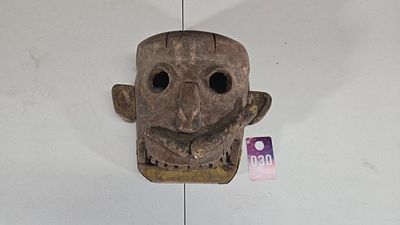 Hand Carved and painted wall hanging mask