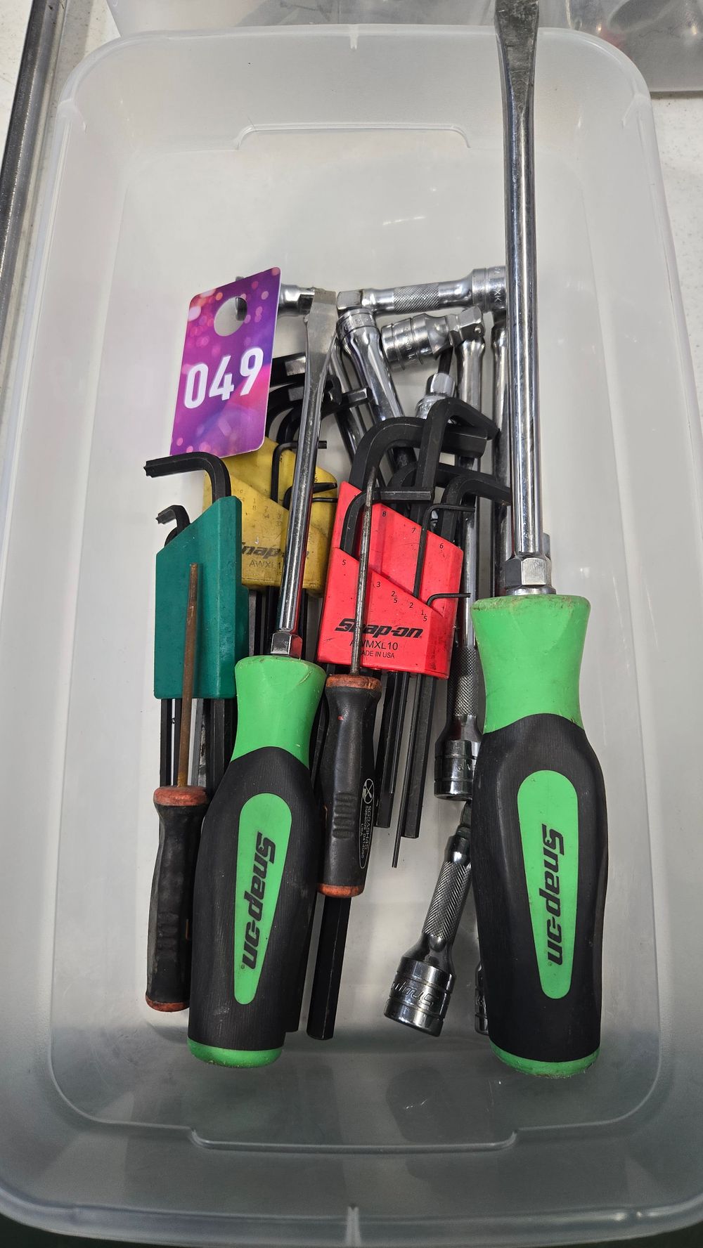 Lot 49: Snap-on Screw Drivers, Allen wrenches, extensions and more!