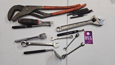 Blue Point magnet and mirror, Crescent wrench, Matco channel locks and more