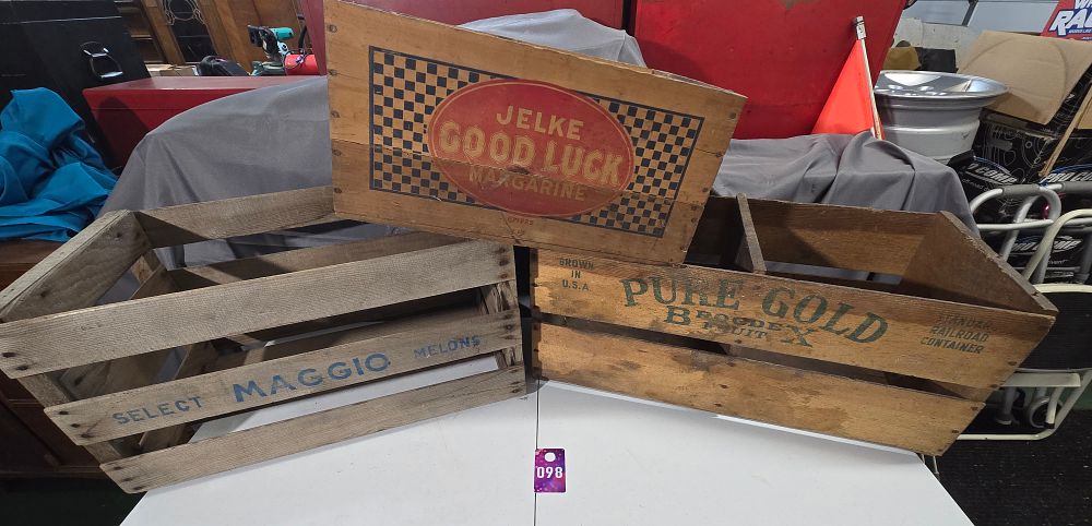 Lot 98: (3) wooden advertising crates