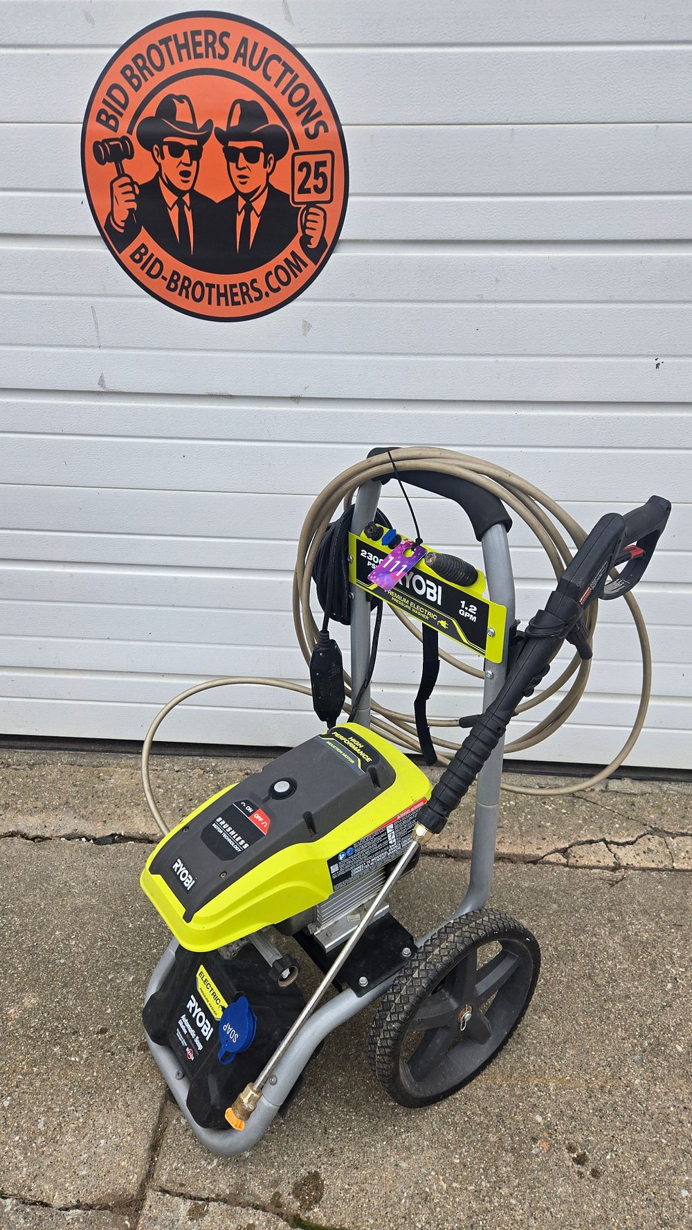 Lot 111: Ryobi 2300 PSI electric power washer (works)