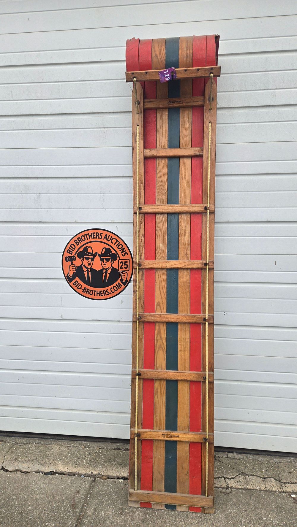 Lot 123: Hawthorne Toboggan (some damage shown)