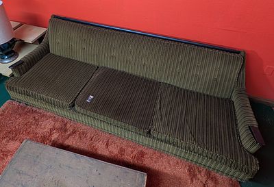 Large Vintage Olive Green couch