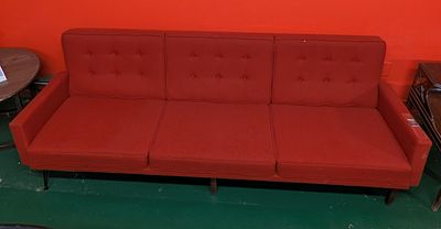 Large Red vintage Florence Knoll style Sofa