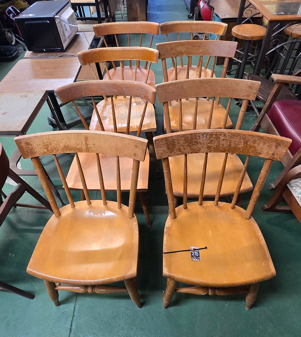 Lot 270: 8 Wooden dining chairs