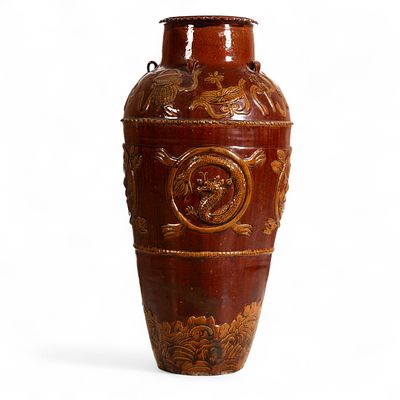 POTE EM BARRO VIDRADO
. Pote em barro vidrado com rolha em cortiça. Produção portuguesa, anos 