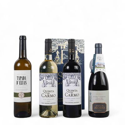 CONJUNTO DE 4 GARRAFAS DE VINHO. Conjunto composto por 4 garrafas de vinho: Quinta do Carmo 