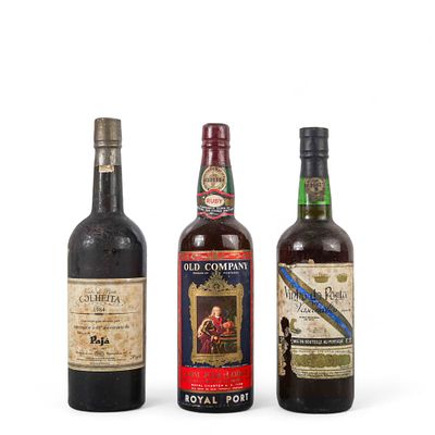 CONJUNTO DE 3 GARRAFAS DE VINHO DO PORTO. Conjunto composto por 3 garrafas de Vinho do Porto: 