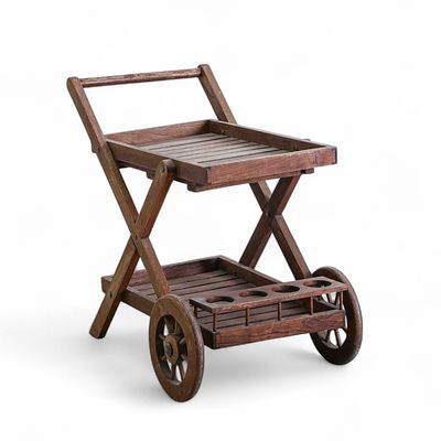 CARRINHO DE BEBIDAS. Carrinho de bebidas/apoio a refei&ccedil;&otilde;es de exterior em madeira de teca 