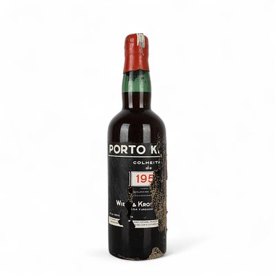 KROHN 1957. Garrafa de vinho do Porto Krohn colheita de 1957, 75 cl. 
R&oacute;tulo danificado e sinais 