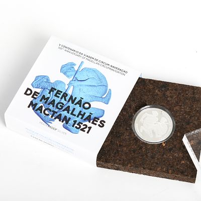 MOEDA 7.5€ FERN&Atilde;O DE MAGALH&Atilde;ES. Moeda em prata proof 925, comemorativa dedidacada &agrave; morte de 