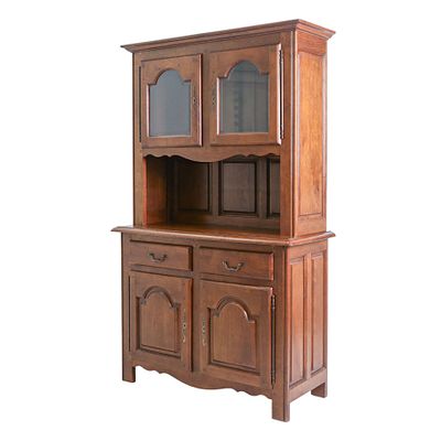 ARM&Aacute;RIO LOUCEIRO. Arm&aacute;rio louceiro em madeira, corpo inferior com 2 portas e 2 gavetas, parte 