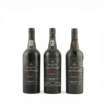 PORT WINE. Set of three bottles of Port wine, Quinta do Castelinho, 1997, 1999, and 2000, 75 cl. 