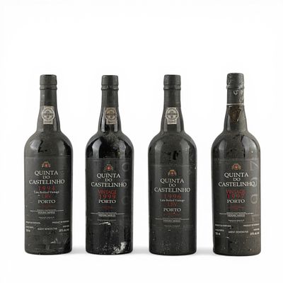 WINE PORT. Set of four bottles of Port wine, Quinta do Castelinho: two Vintage Ports 1997 and 
