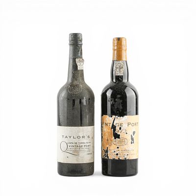 PORT WINE. Set of two bottles of port wine, Taylor's Quinta Terra Feita Vintage, 1988 vintage 