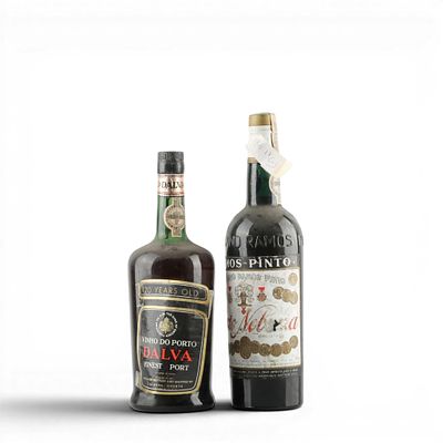 VINHOS DO PORTO. Conjunto de duas garrafas de vinho do Porto, Dalva 20 Years Old Finest Port 