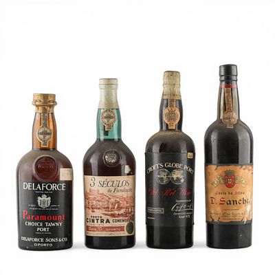 VINHOS DO PORTO. Conjunto de quatro garrafas de vinho do Porto, Cintra 3 S&eacute;culos de Funda&ccedil;&atilde;o 
