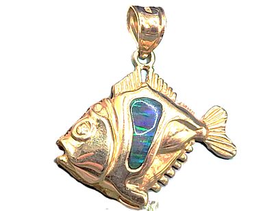 Adorable Baby Grouper Fish with Black Opal Inlay. This could be any type of fish, not 
