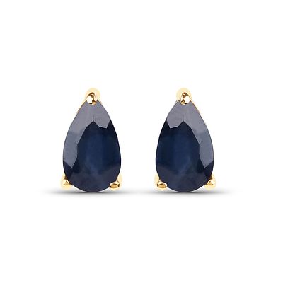 Minimalist Blue Sapphire Pear-Cut Earrings 14K. The pear-cut is a bit harder to find in the 