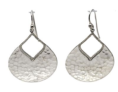 Sterling Silver Hammered Drop Earrings .925. These sterling silver earrings are so versatile. 
