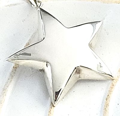 Vintage Sterling Silver Puffed Star Pendant 2". Don't Just Be A Star, Be A SuperNova!! 
If you 