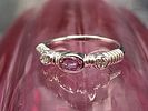 White Gold Pink Sapphire and Diamond Stacker Ring. Setting: 14K White Gold 
Main Gemstone: Image - 6