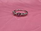 White Gold Pink Sapphire and Diamond Stacker Ring. Setting: 14K White Gold 
Main Gemstone: Image - 7