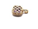 Brazilian Amethyst and Diamond Halo Pendant. Setting: 14K Yellow Gold 
Main Gemstone: Image - 5