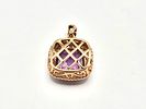 Brazilian Amethyst and Diamond Halo Pendant. Setting: 14K Yellow Gold 
Main Gemstone: Image - 6