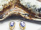 Oval-cut Tanzanite Earrings for Everyday Elegance. Setting: 14K Yellow Gold 
Main Gemstone: Image - 3