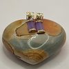 Lavender Jadeite Dangling Bar Earrings. Setting: 14K Yellow Gold 
Main Gemstone: Lavender Image - 10