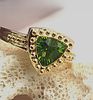 Fancy Trilliant-Cut Peridot Ring. Setting: 14K Yellow Gold 
Main Gemstone: Genuine Peridot Image - 2