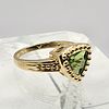 Fancy Trilliant-Cut Peridot Ring. Setting: 14K Yellow Gold 
Main Gemstone: Genuine Peridot Image - 3