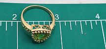 Fancy Trilliant-Cut Peridot Ring. Setting: 14K Yellow Gold 
Main Gemstone: Genuine Peridot Image - 10