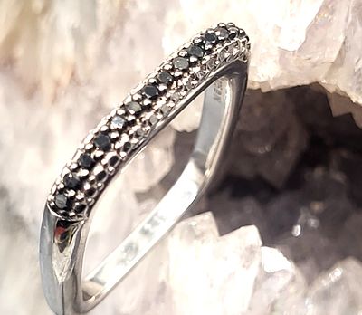 Black Diamond Slide-Through Square Pendant. Setting: Sterling Silver .925
Main Gemstone:
